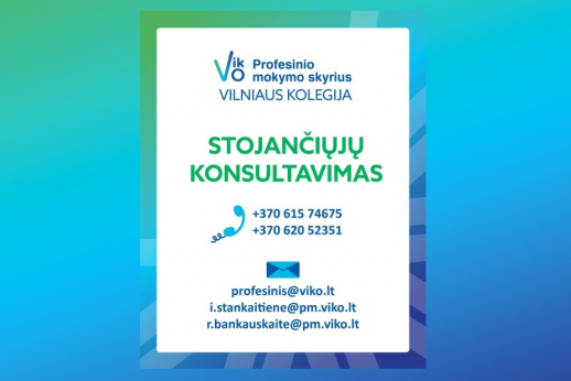 Kviečiame mokytis Vilniaus kolegijos profesinio mokymo skyriuje!